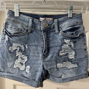 SO Blue Distressed Jean Shorts